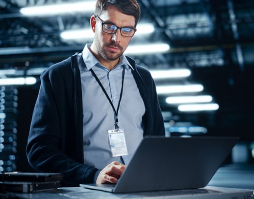 Industrial Man with Laptop